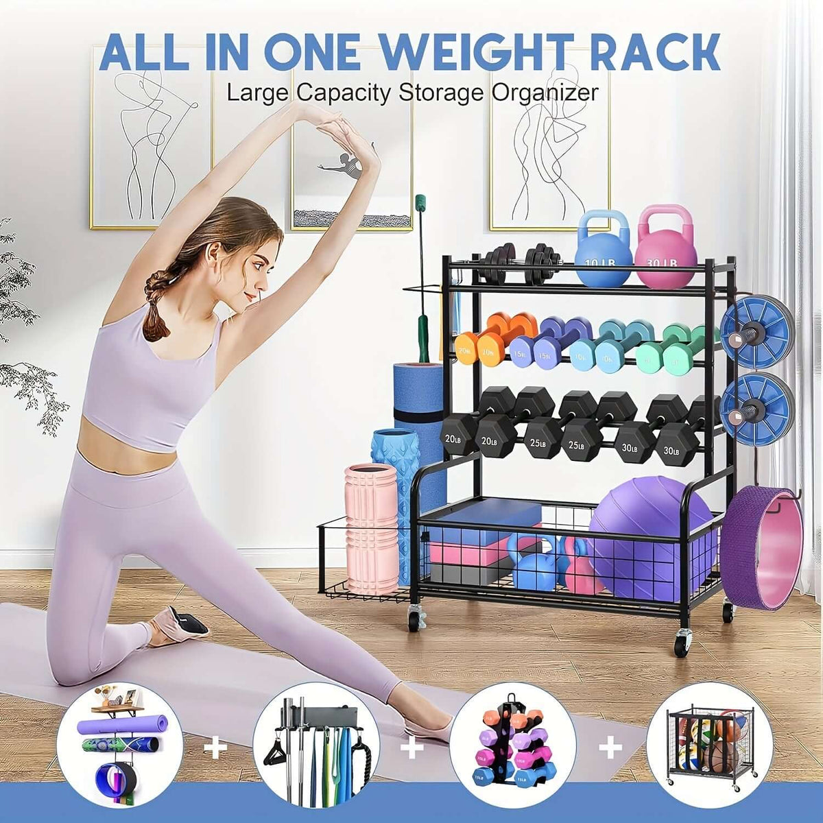 Double-Layer Iron Storage Rack for Sports Equipment product image 2