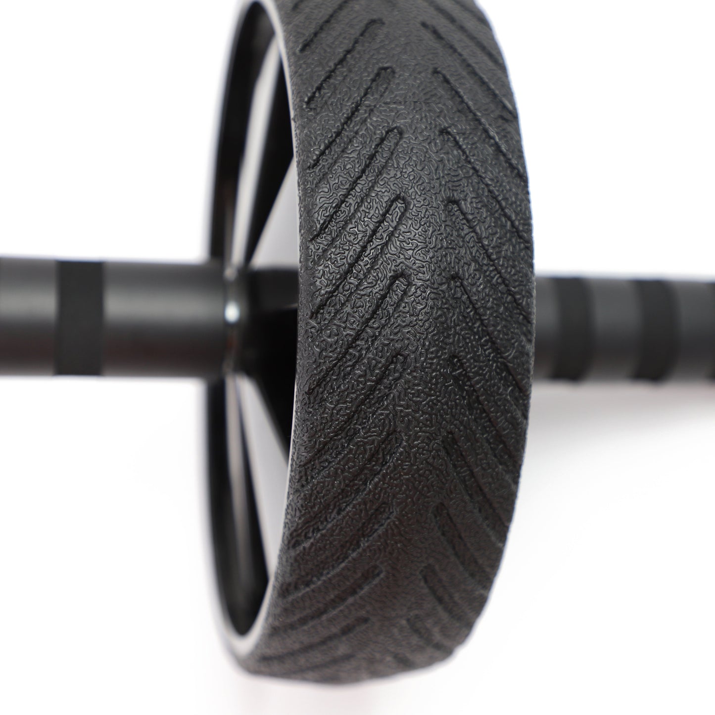 close-up of the Maji Sports core training ab wheel showing textured surface and sturdy design