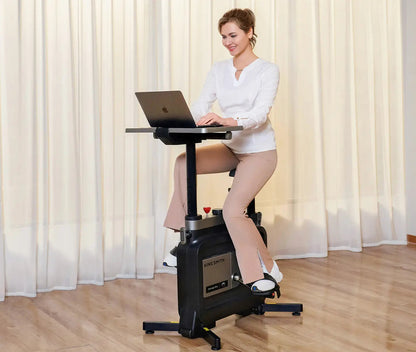 Foldable Walking Pad W1B exercise bike with low noise motor, wheels, dual shock absorption, and 300 lbs capacity for home or office.