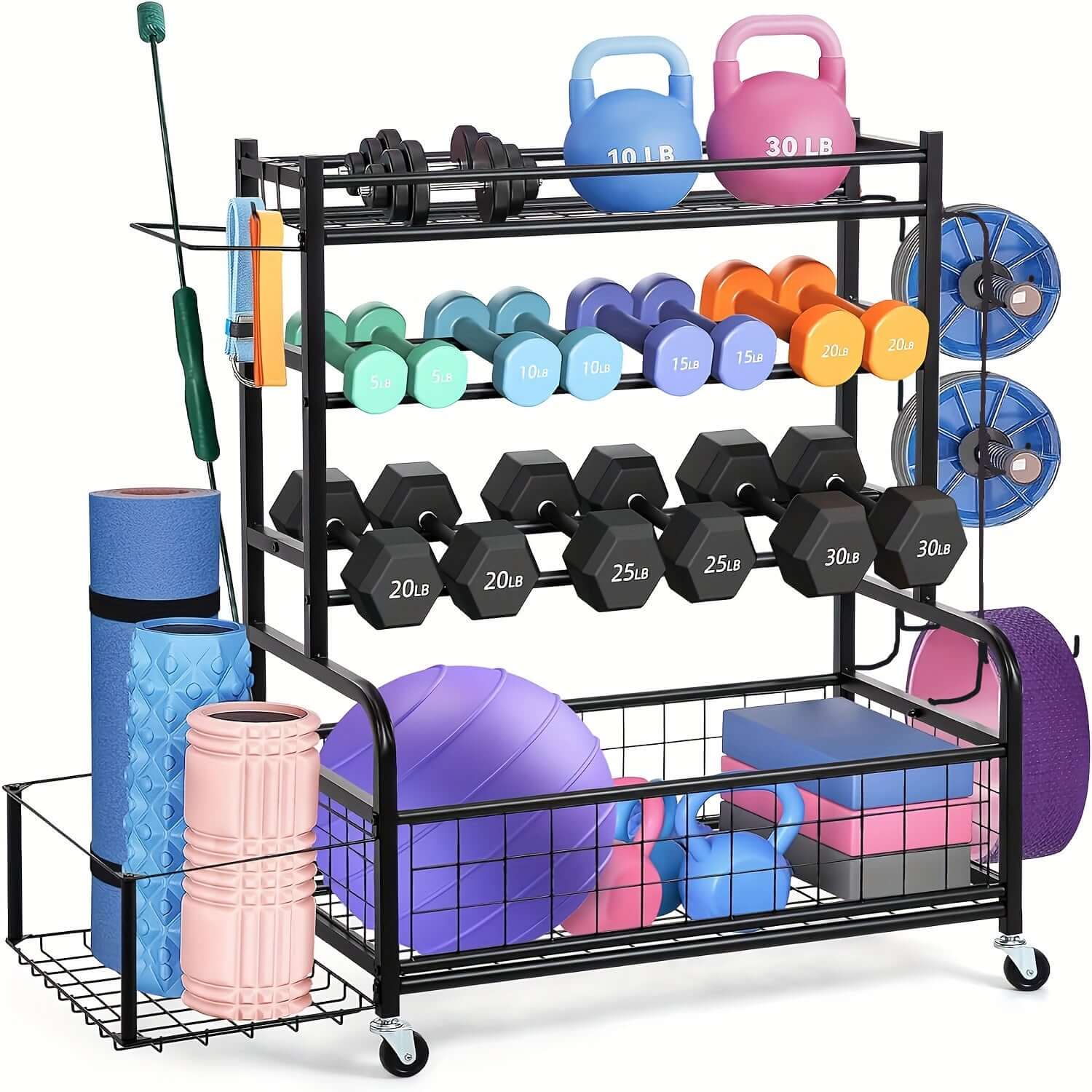 Double-Layer Iron Storage Rack for Sports Equipment product image 1