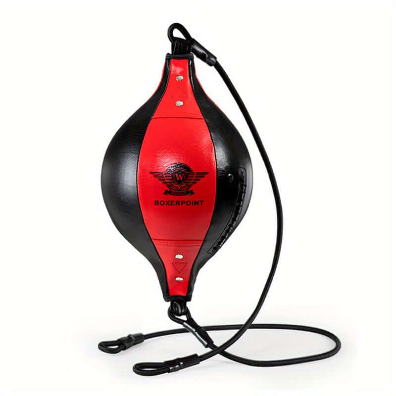 Double end bag for MMA training - Red punching ball for speed and agility workouts.