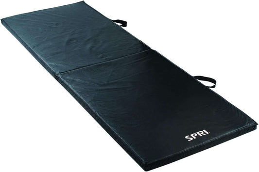SPRI bi-fold exercise mat in 60-inch or 72-inch length, padded fitness mat for workouts and stretching.