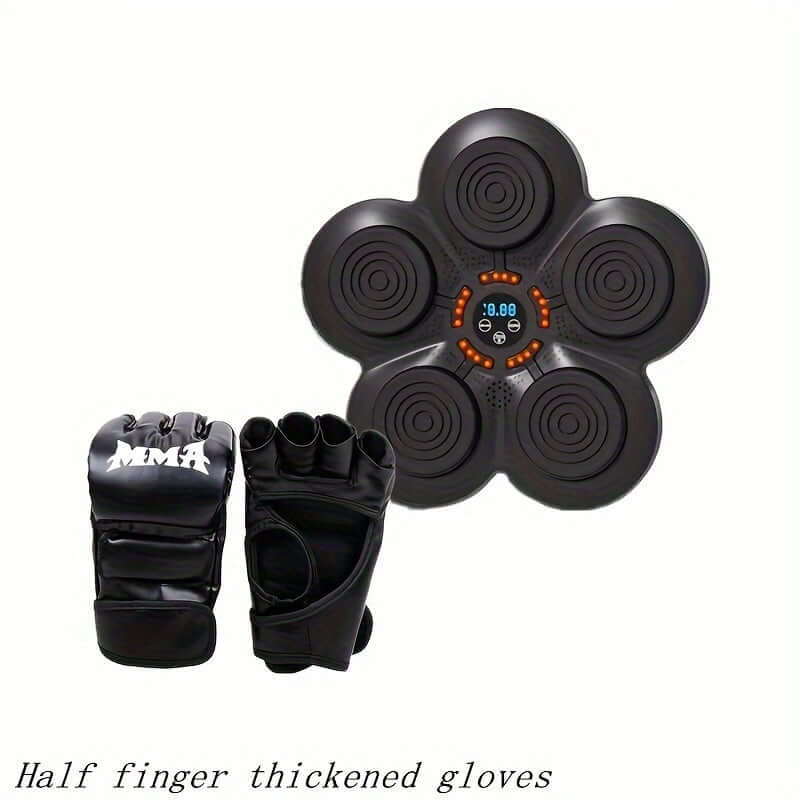 Boxing Training Kit with Reactive LED Wall Punching Target and MMA gloves for effective workouts.