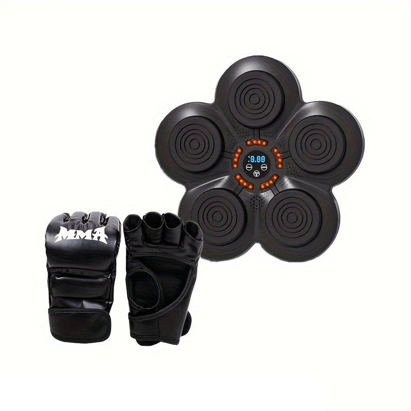 Boxing Training Kit with Reactive LED Wall Punching Target and MMA gloves for effective workouts.