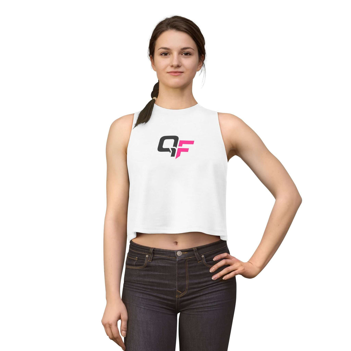 Women's fitted workout crop top product view