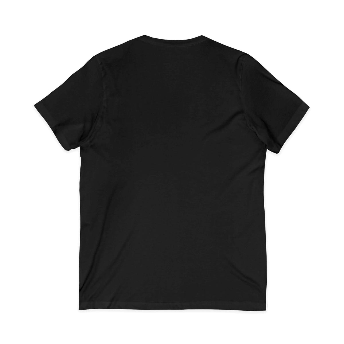 Back view of a black Qwik-Fit V-Neck Workout T-Shirt for casual wear and workouts.