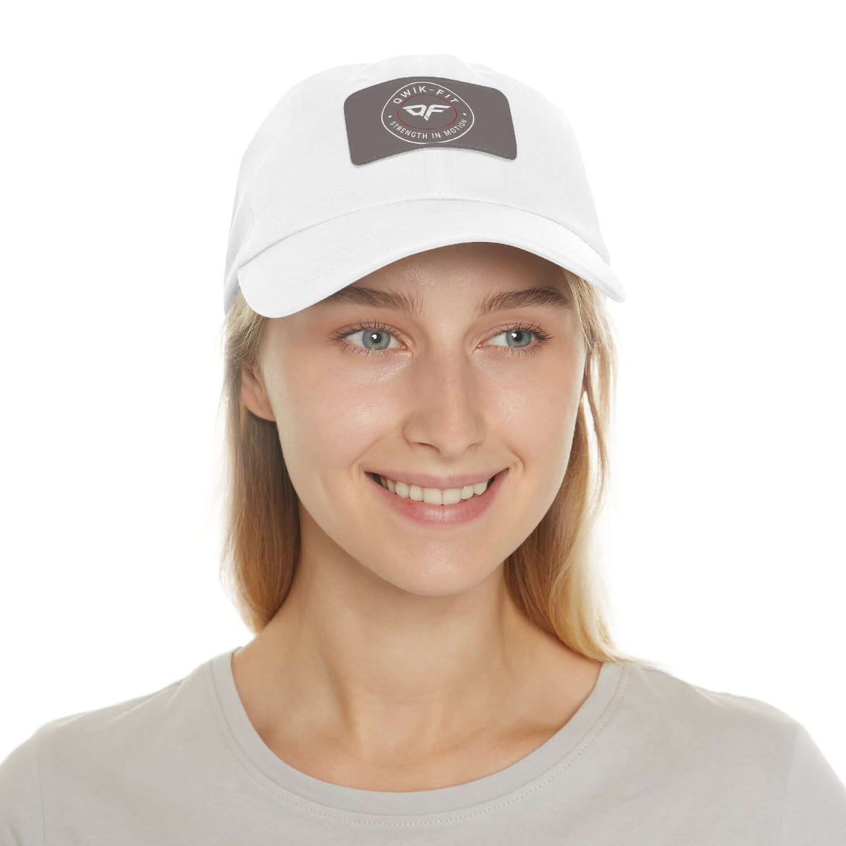 Qwik-Fit Leather Patch Dad Hat - Strength in Motion Baseball Cap product image 16