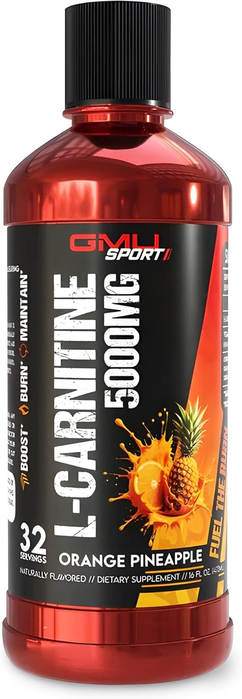 Liquid L-Carnitine 5000Mg – Orange Pineapple – Metabolic, Energy and Muscle Support Supplement – Stimulant-Free Pre Workout Alternative for Endurance, Exercise & Recovery – 32 Servings – GMU Sport
