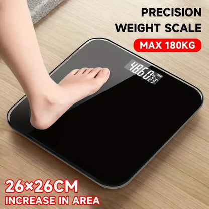 Durable Electronic Body Weight Scale - High Precision, Battery-Powered (Black)-2