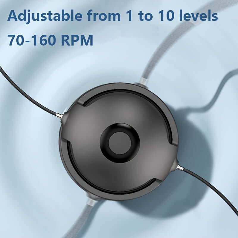 Smart wireless jump rope with music adjustable from 1 to 10 levels, 70-160 RPM for enhanced workouts.