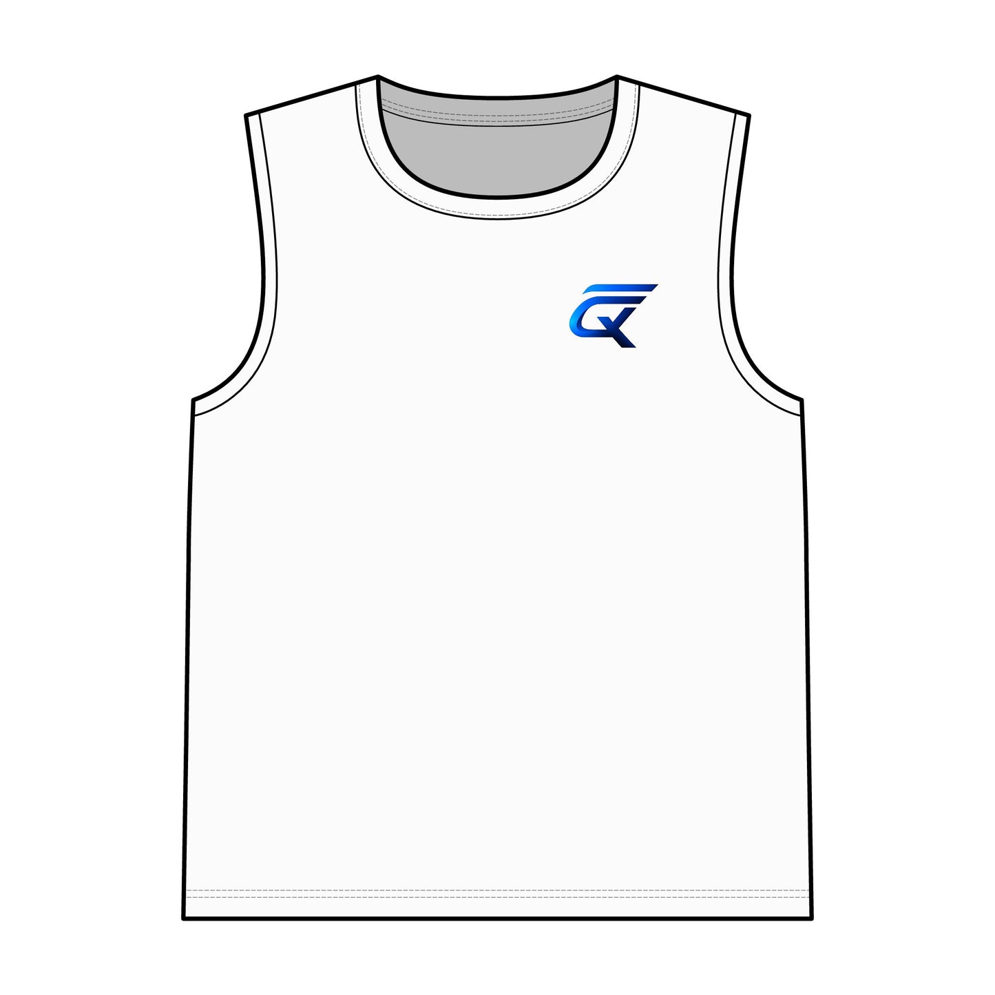 comfortable muscle tank top in white with logo design, perfect for casual and athletic wear.