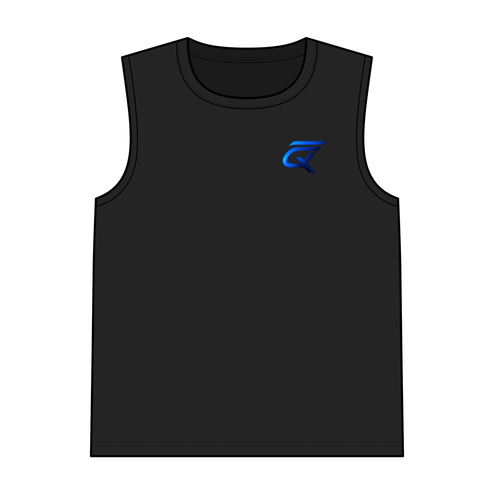 comfortable muscle tank top in black with logo design for stylish comfort and versatility