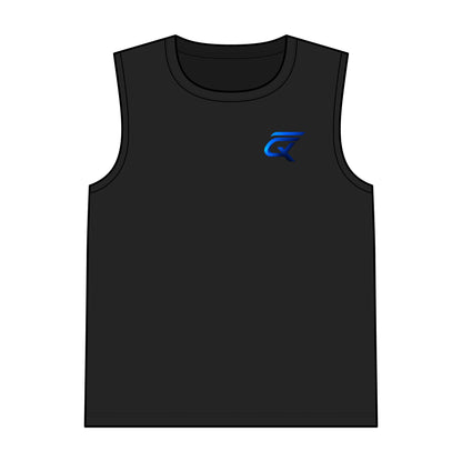 comfortable muscle tank top in black with logo design for stylish comfort and versatility