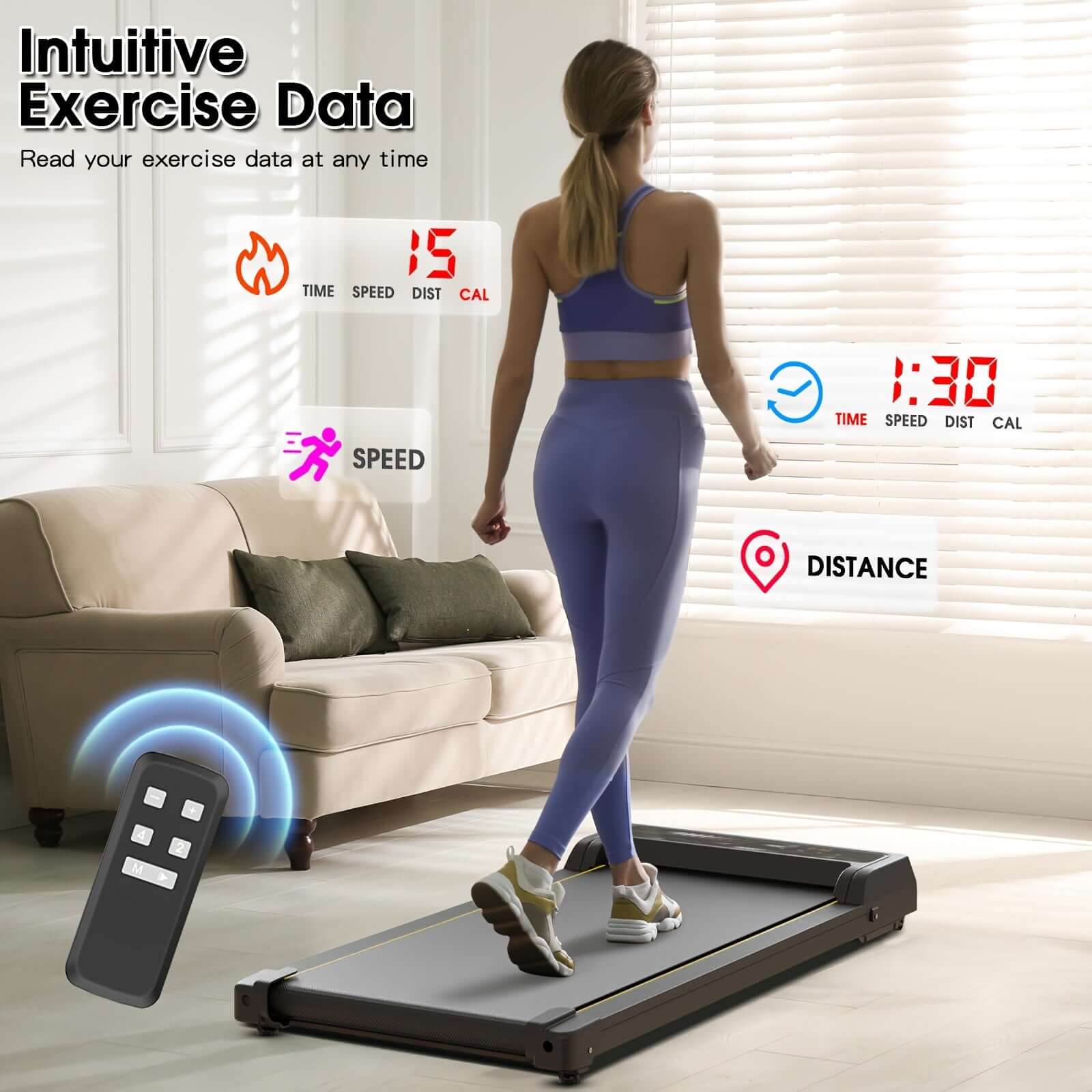Under Desk Walking Pad - Home Gym Office Fitness Equipment(Black) product image 2