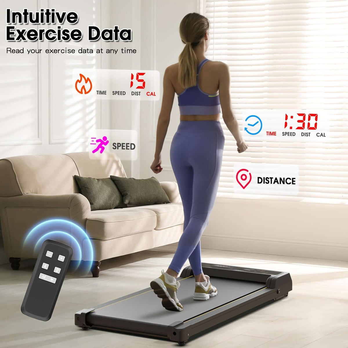 Under Desk Walking Pad - Home Gym Office Fitness Equipment(Black) product image 2