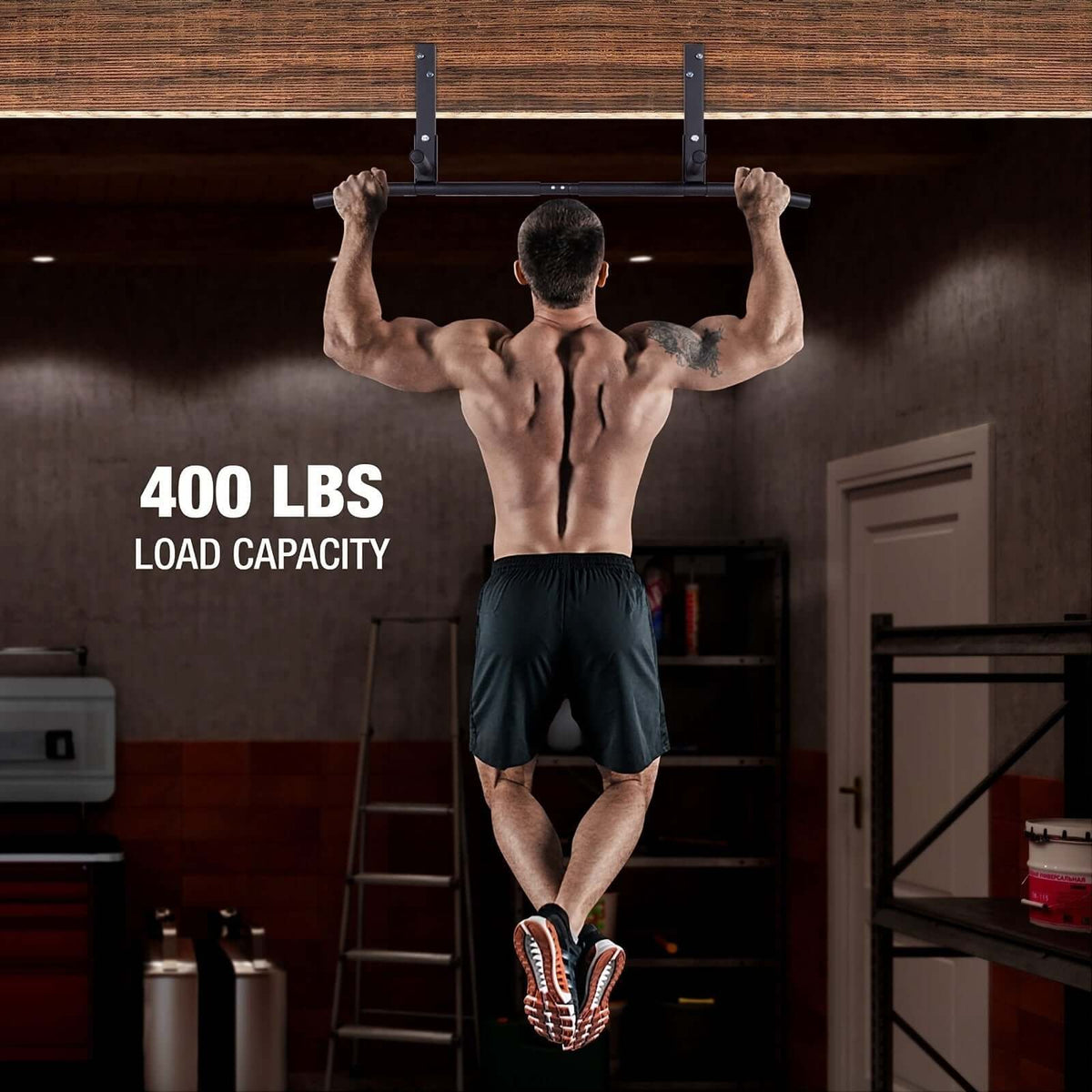 Wall-Mounted Stainless Steel Pull-Up Bar Black product image 5