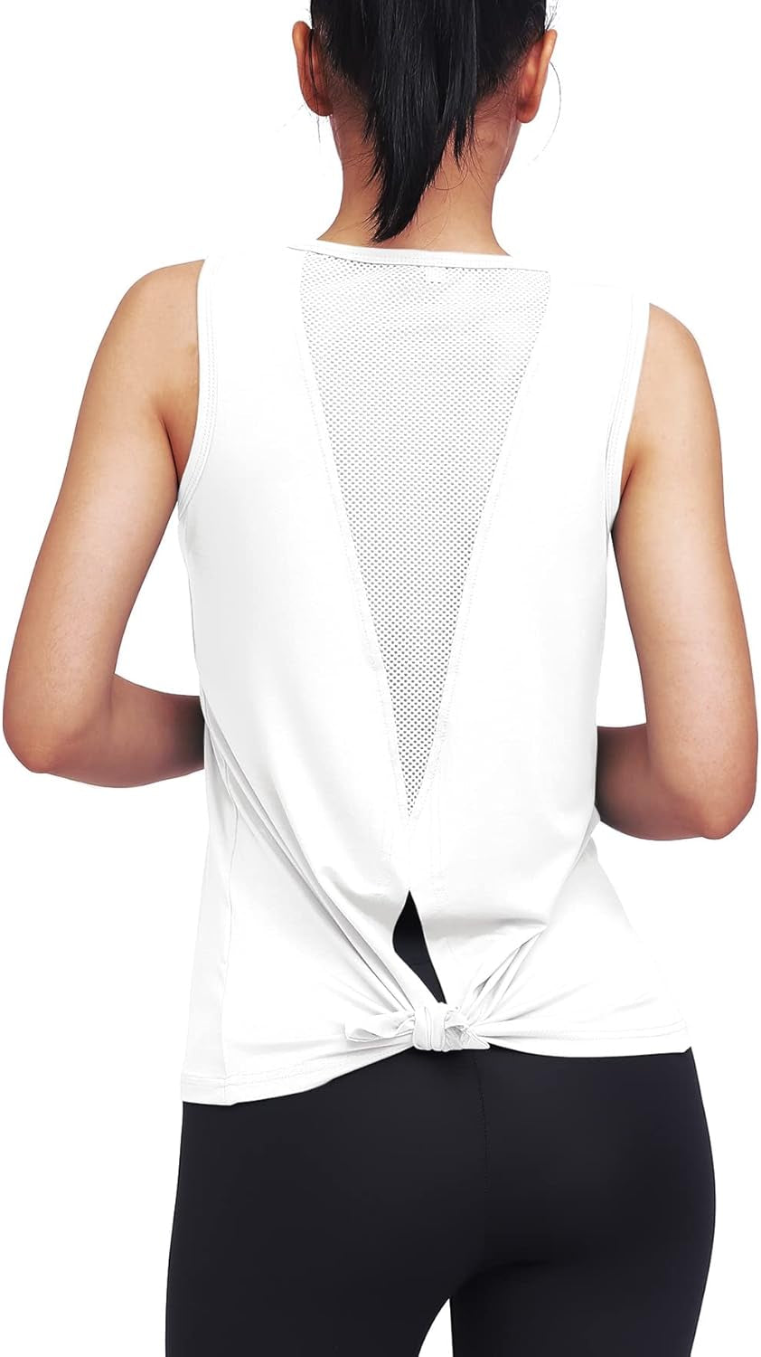 Mippo women's yoga tank top, athletic muscle workout shirt with breathable fabric, ideal for fitness and exercise activities.