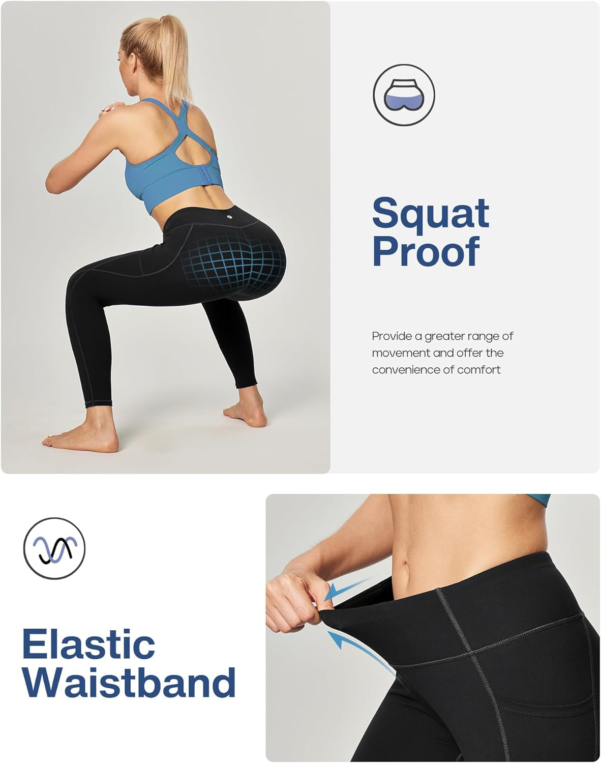 Heathyoga high-waisted yoga leggings for women with pockets, tummy control, compression fit, suitable for workout and active wear.