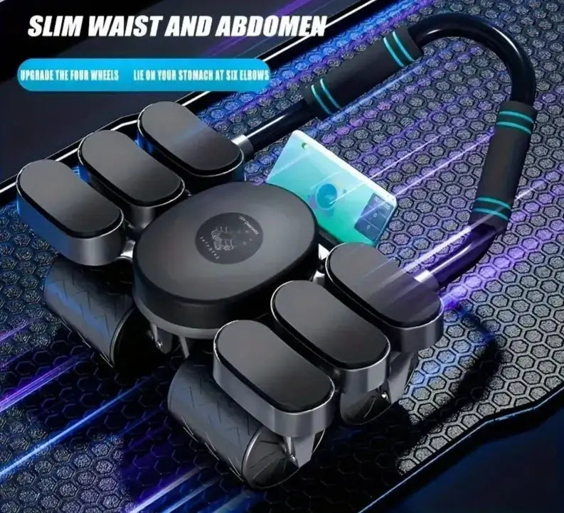 4-wheel abdominal roller with elbow support designed for effective workouts and improved core strength.