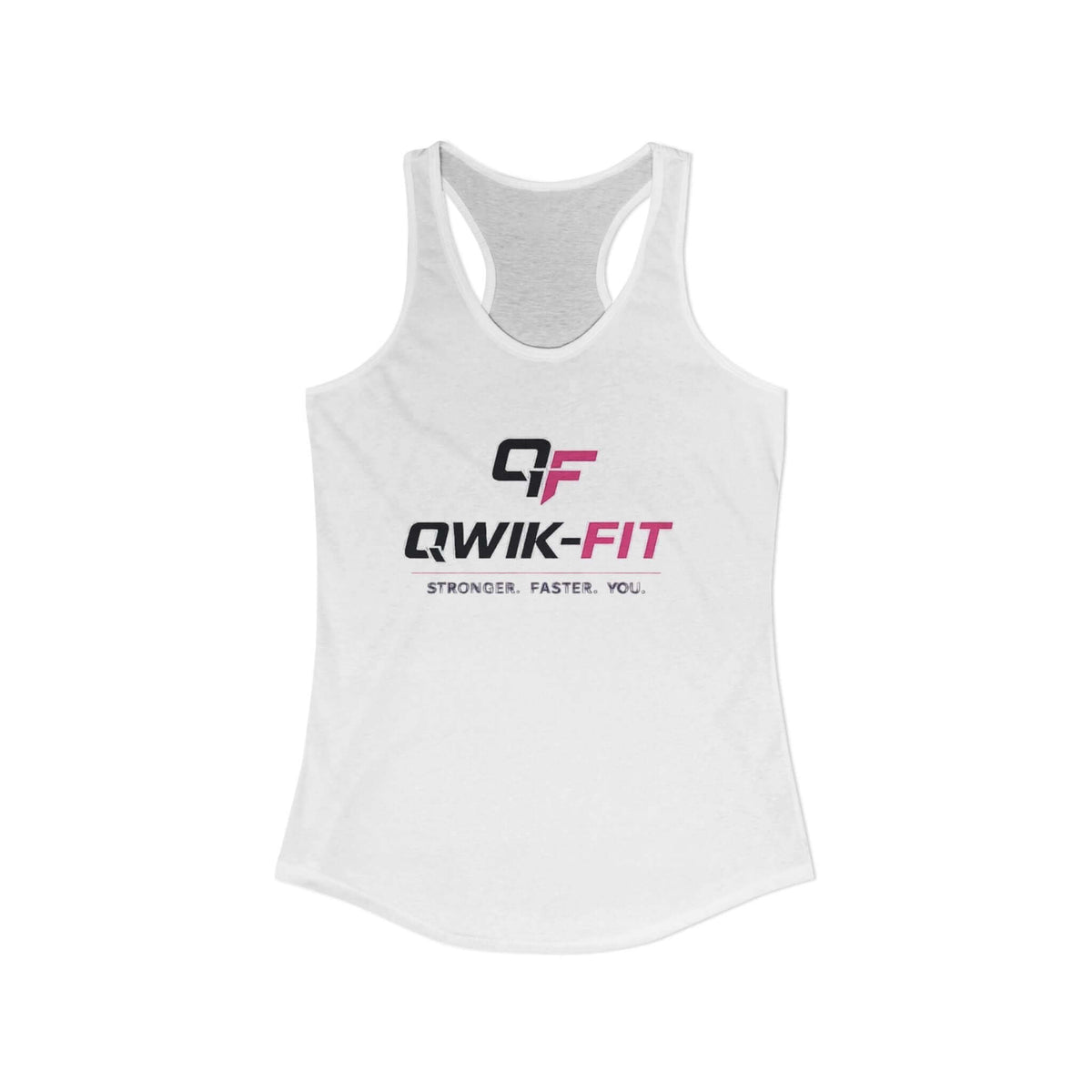 Women's Qwik-Fit Racerback Gym Tank featuring lightweight design and motivational text ideal for workouts, womens racerback gym tank.