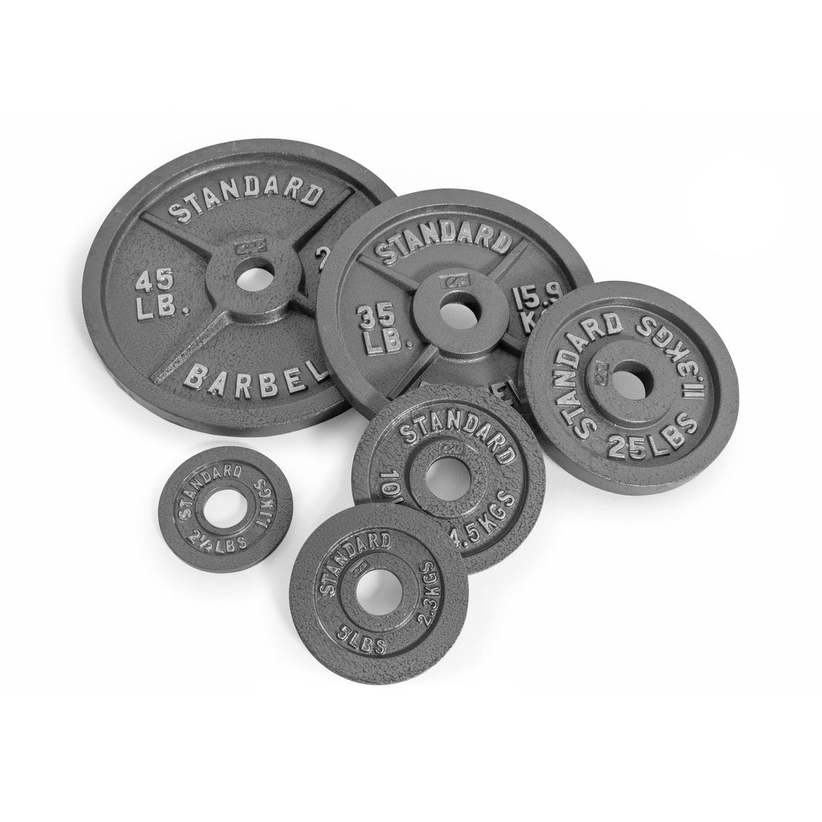 CAP Barbell Olympic Cast Iron Weight Plates - 2.5 to 100 Lbs - Durable Singles for Strength Training