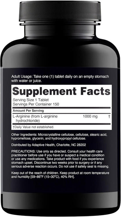 Nugenix Essentials L-Arginine Amino Acid Supplement, 1000 Mg, 150 Tablets