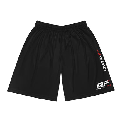 Qwik-Fit Athletic Basketball Shorts with all-over print, breathable performance fabric, designed for active sports and comfort.
