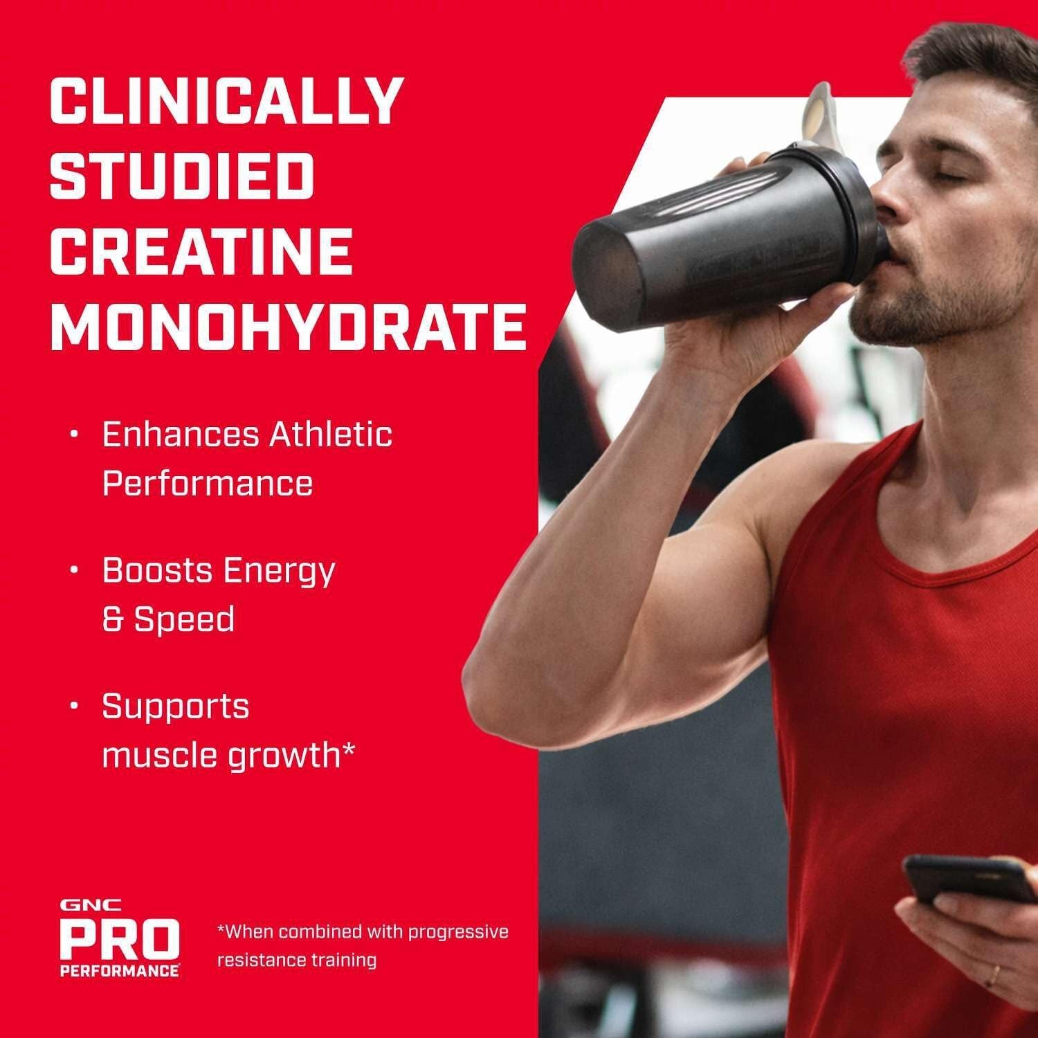 GNC Pro Performance Micronized Creatine Monohydrate - Daily Workout Supplement for Elite Athletes - Micronized Creatine Powder Drink Mix - Sports Nutrition - Tropical Punch - 30 Servings