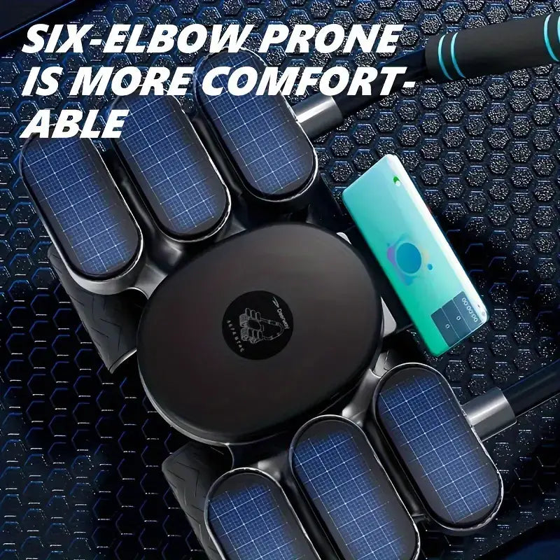 4-wheel abdominal roller with elbow support for effective core workouts and enhanced comfort during exercises.