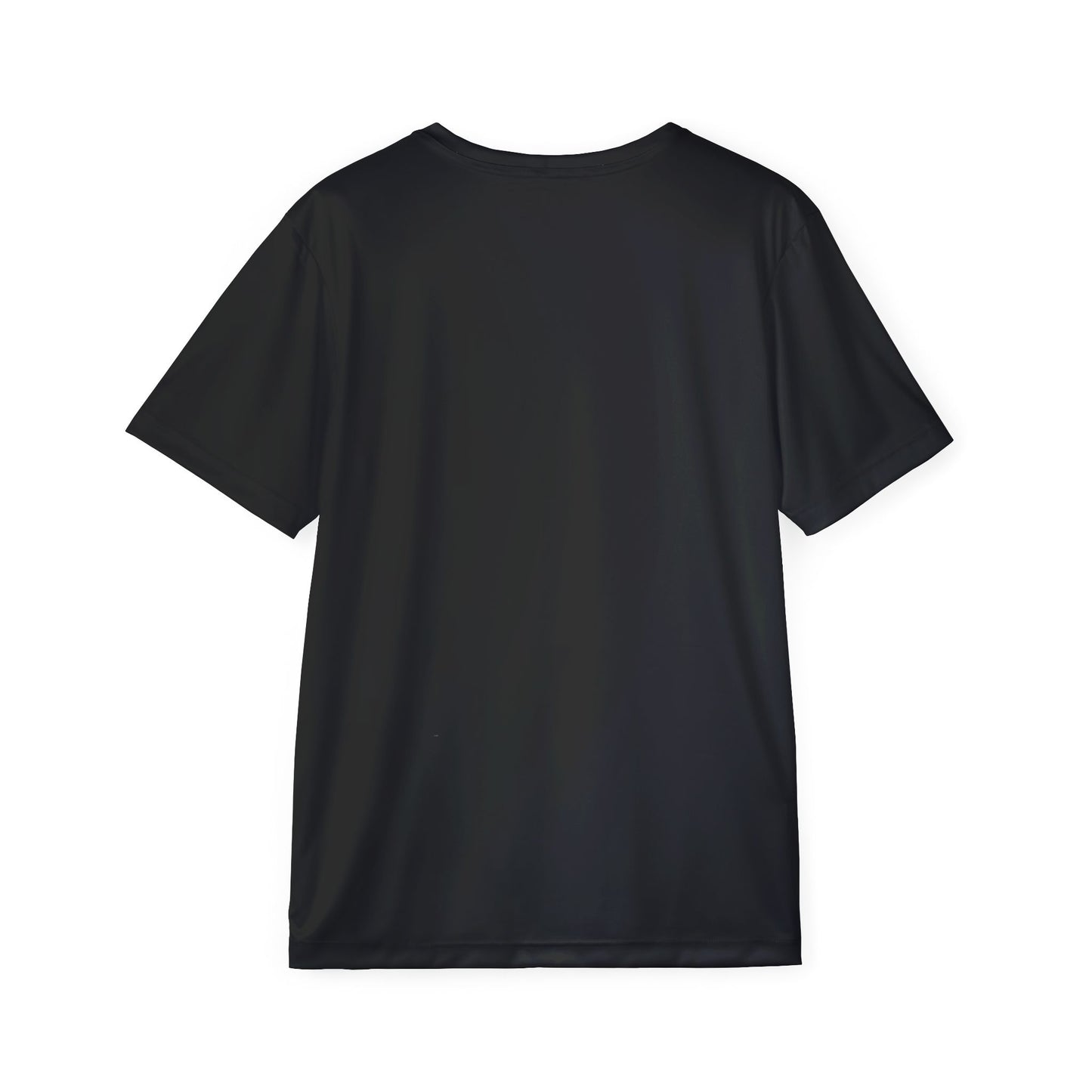 QF Performance Men's Sports Jersey — Black Athletic Tee with Striped Vent Design