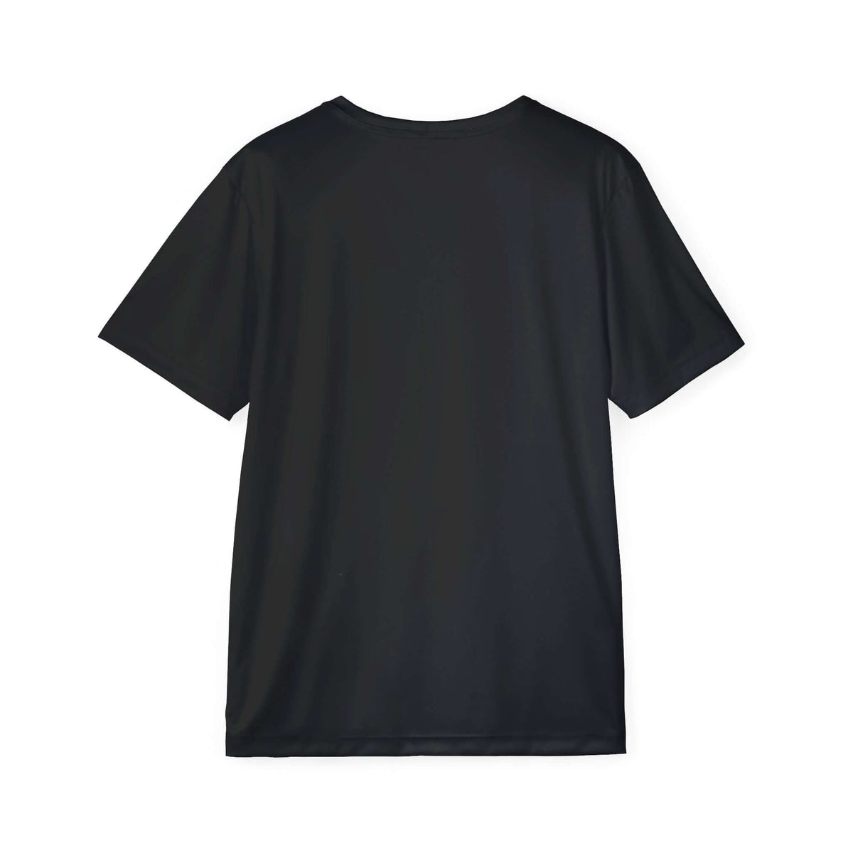 Men's black athletic performance jersey, lightweight design for running and gym training, shown from the back.