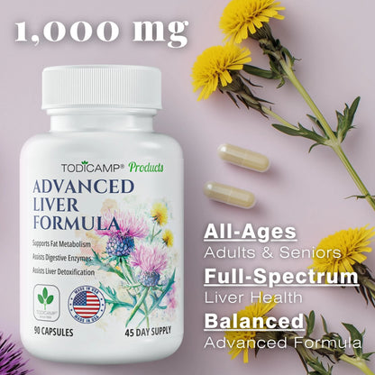 Liver Health with Milk Thistle Artichoke Extract Choline Advanced Liver Detox Capsules for Liver Cleanse Liver Repair Milk Thistle Liver Support (90 Capsules (Pack of 1))