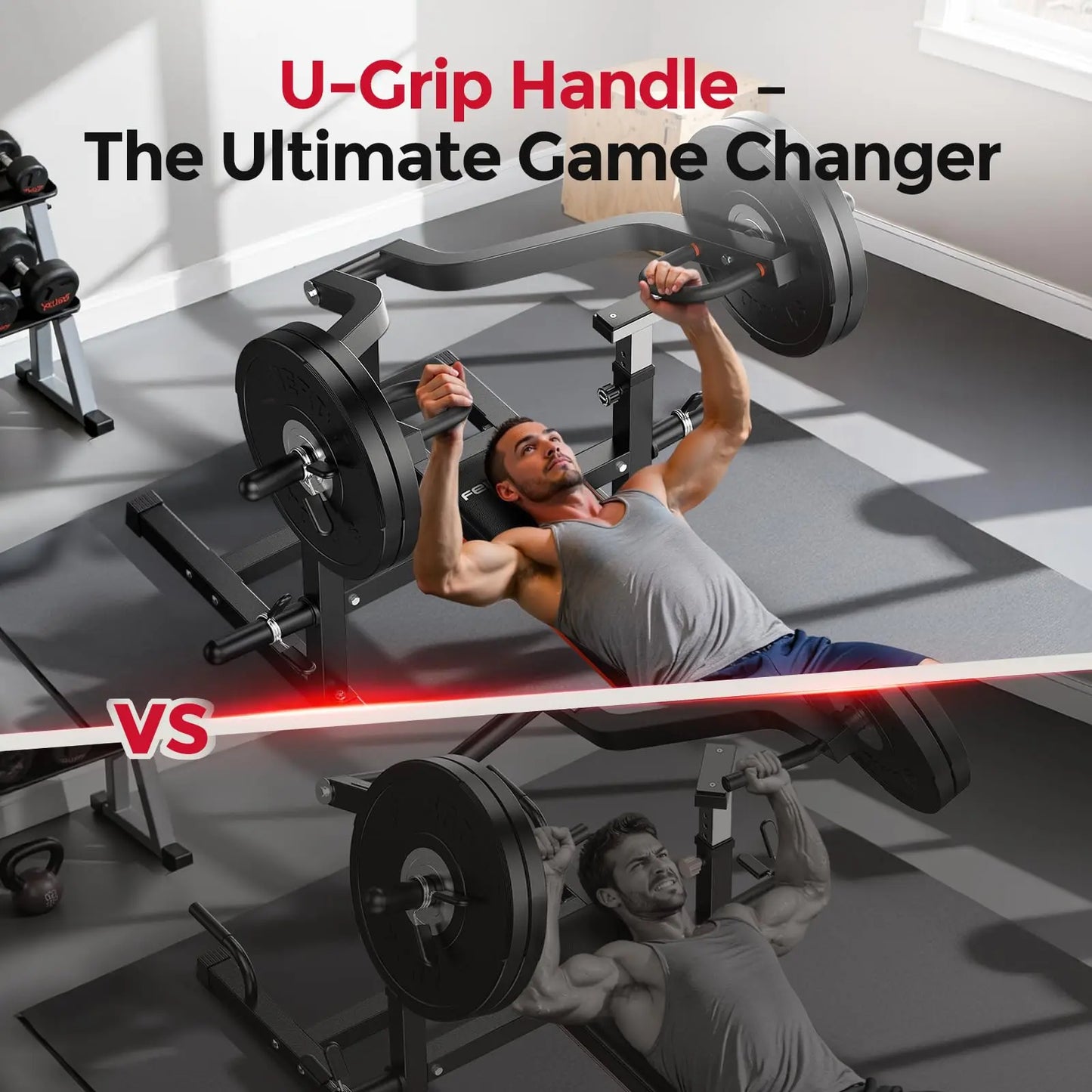 FED FITNESS SO2 Chest Press Machine, Heavy-Duty Bench Press Machine with 4-Level Adjustable Independent Converging Arms, Unique Adjust Bench Design, Chest Press Bench for Strength Training Equipment