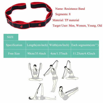 Fitness Essentials yoga pull strap belt for girls, elastic Latin dance stretching band, ideal for Pilates, gymnastics, and fitness exercises.