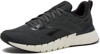 Reebok Nano Gym 1.0 men's athletic workout shoes with black and gray design, featuring supportive sole and breathable upper material.