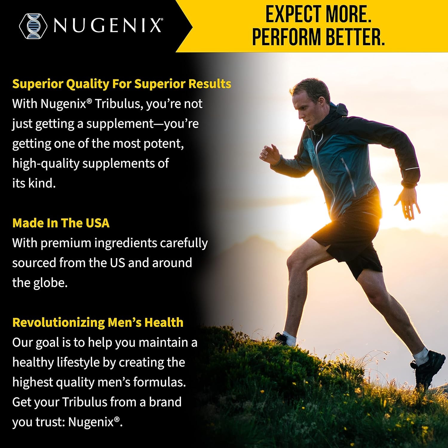 Nugenix Essentials Tribulus Terrestris for Men Extract - 95% Total Saponins, 1000Mg High Potency, Extra Strength, 120 Count