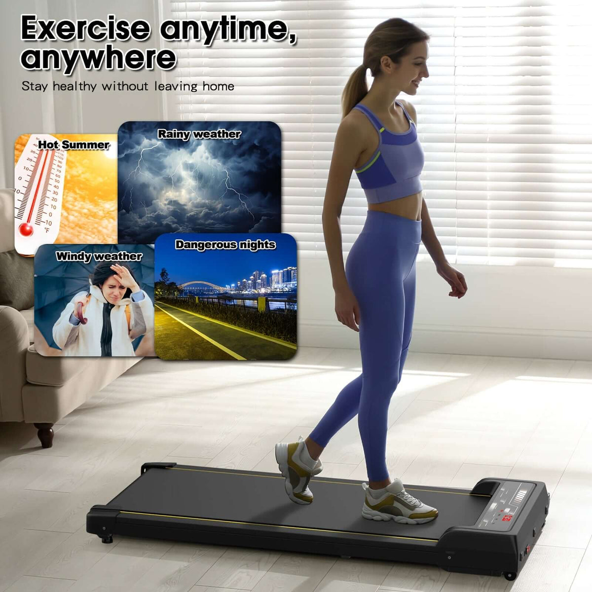 Under Desk Walking Pad - Home Gym Office Fitness Equipment(Black) product image 5