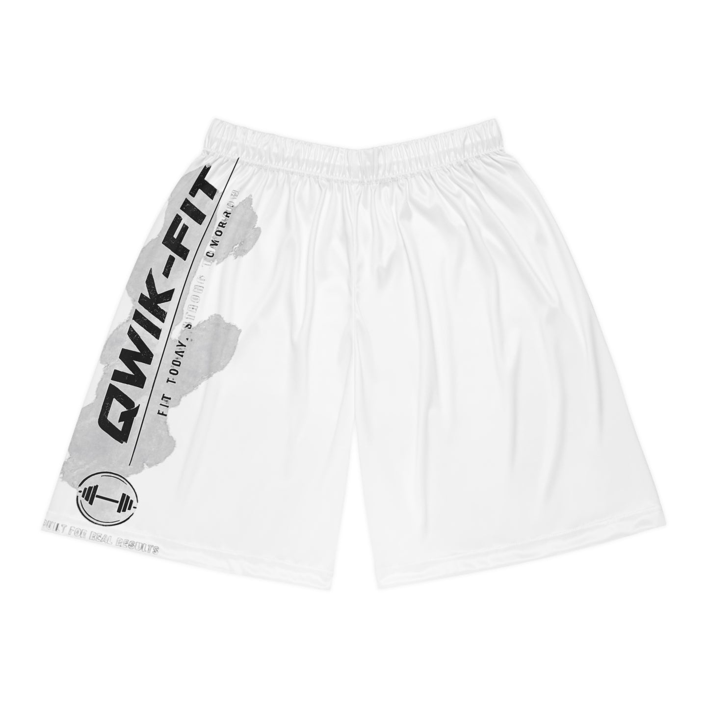 Qwik-Fit Basketball Shorts in white with moisture-wicking fabric