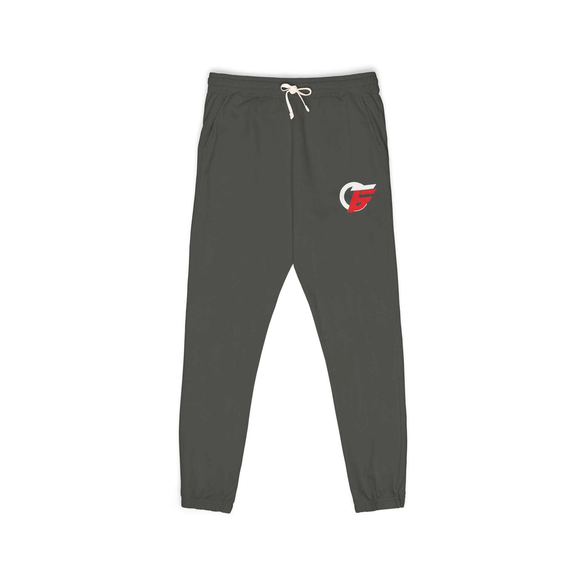 Garment - Dyed Fleece Sweatpants with Vertical 'gamer' Graphic for workouts and active routines, featuring gamer graphic fleece sweatpants.