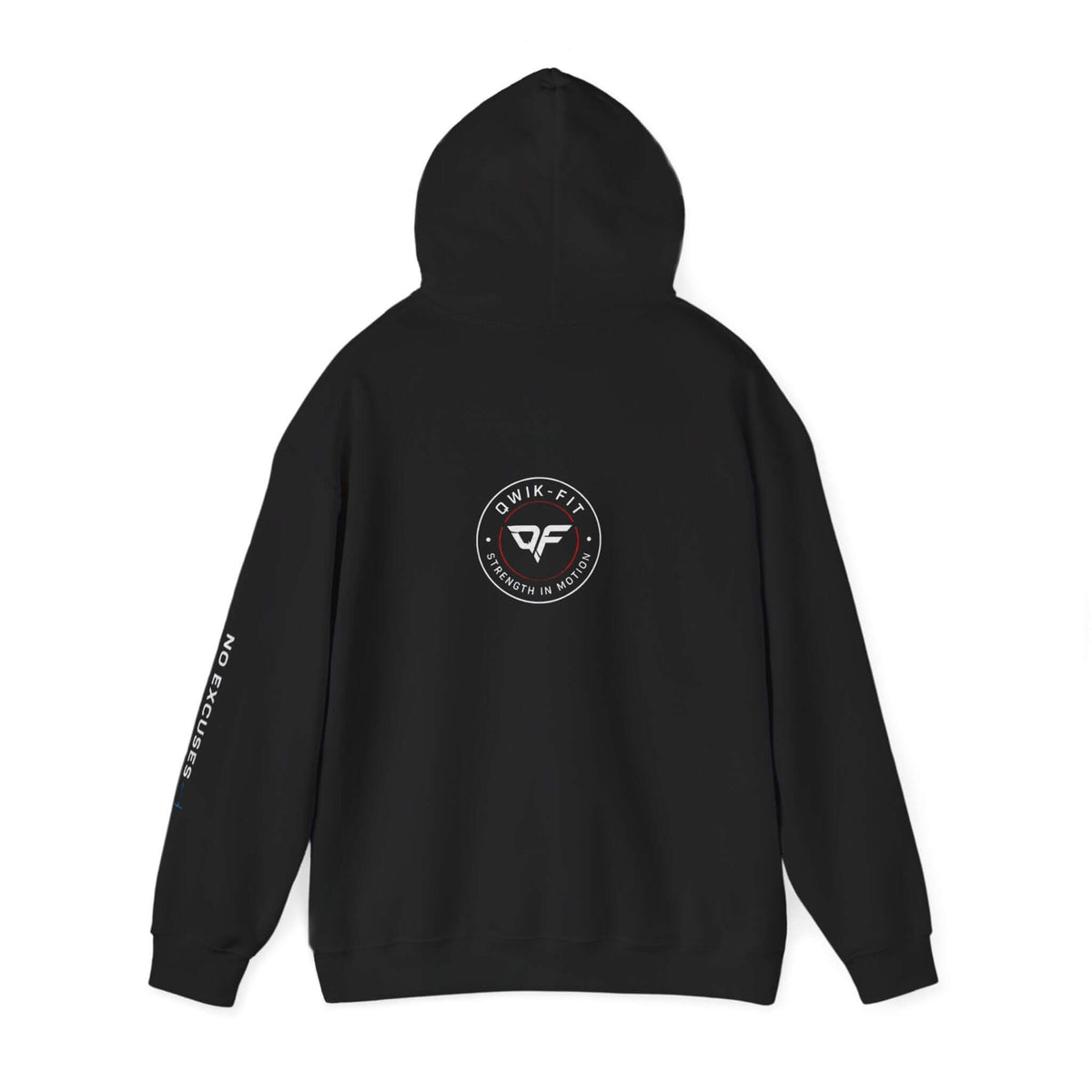 Back view of Qwik-Fit Built Different Hoodie, a comfortable athletic hoodie for training and casual wear.