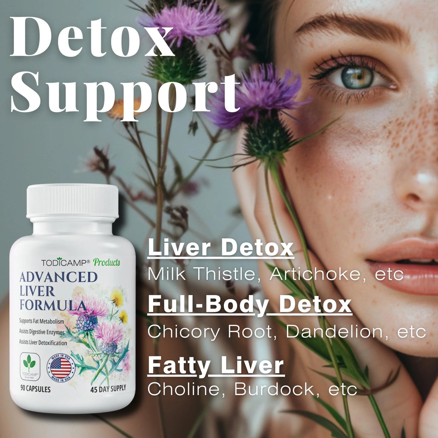 Liver Health with Milk Thistle Artichoke Extract Choline Advanced Liver Detox Capsules for Liver Cleanse Liver Repair Milk Thistle Liver Support (90 Capsules (Pack of 1))