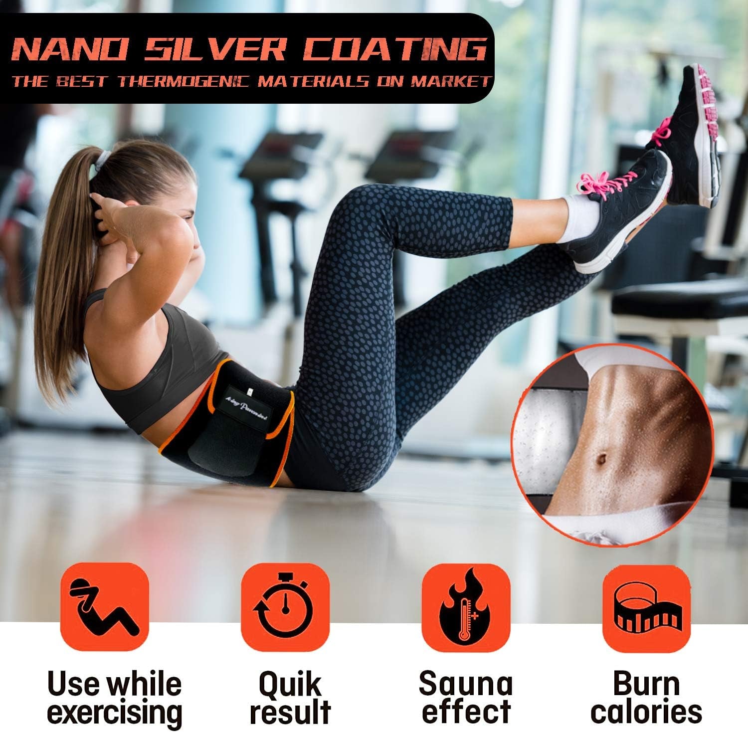Kingpavonini waist trimmer belt for women and men, plus size sweat belt for waist training and workout support.