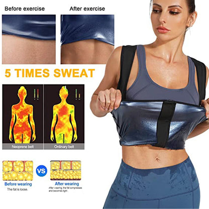 Elevate Your Workout: Women's Sauna Shaper Vest - Slimming Thermo Sweat Tank Top & Waist Trainer Corset with Zipper
