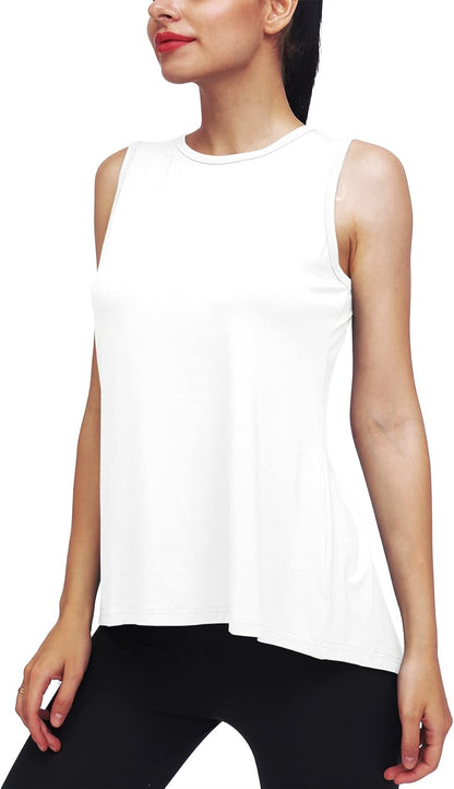 Mippo women's workout tank top, athletic yoga and muscle shirt, breathable exercise top for active fitness and gym workouts.