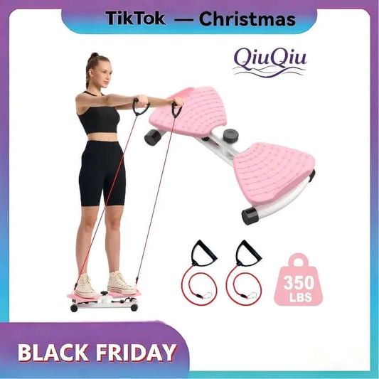Portable waist twist machine for women with 300 lbs capacity, compact exercise equipment for home gym aerobic and cardio workouts.