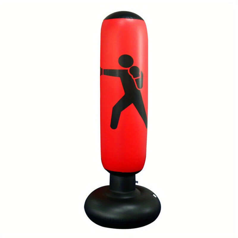 Inflatable Fitness Boxing Bag Stand - Durable Martial Arts Training Aid(Red)