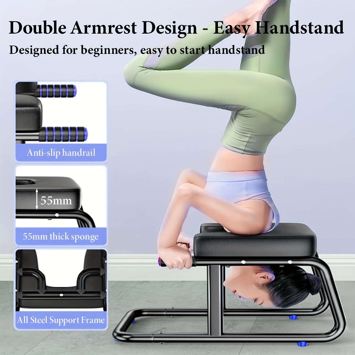 Upward Yoga Stool with Handrests Iron Frame product image 3