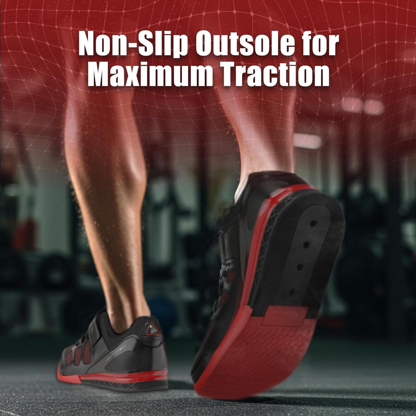 Nordic Lifting VENJA men's weightlifting shoes with heel support, grip sole, ideal for gym, squats, crossfit, and strength training