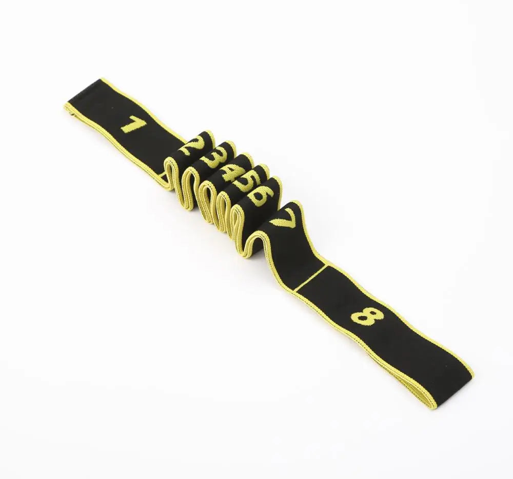Elastic yoga pull strap belt by Fitness Essentials, suitable for Latin dance, Pilates, stretching, and fitness exercises.