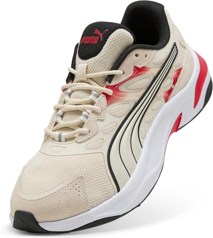 PUMA Men's Insphere running shoes in black and white with cushioned soles and breathable mesh upper for athletic comfort